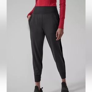 Athleta Venice‎ Velvet Stripe Jogger Black Pull On Size Small